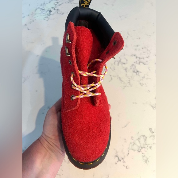Dr.Martens  Men’s 939 Ben Suede Red Padded Collar Lace Up Boots New - Picture 14 of 16